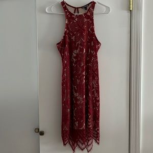 Donating soon. New! Red lacy Express dress